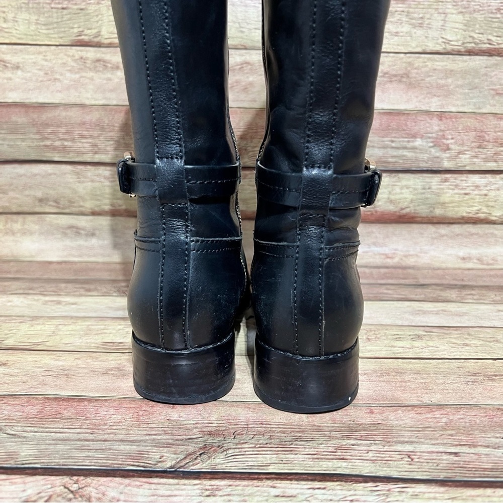 Micheal Kors Black Leather Tall Riding Boots - Picture 8 of 11